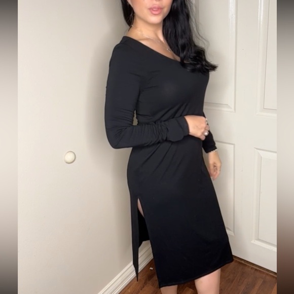 Like new- Black midi dress - Picture 6 of 9